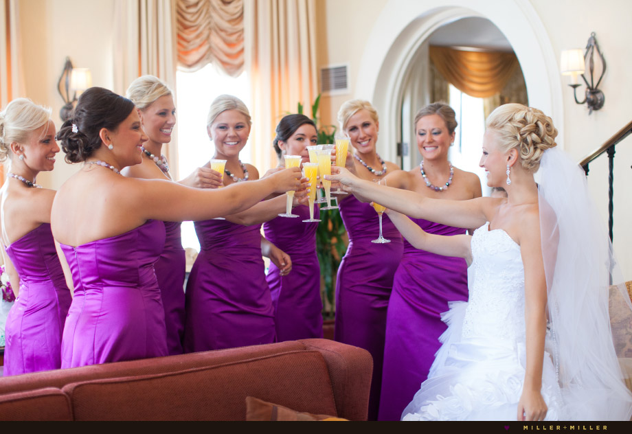 bride bridesmaids mimosa toast
