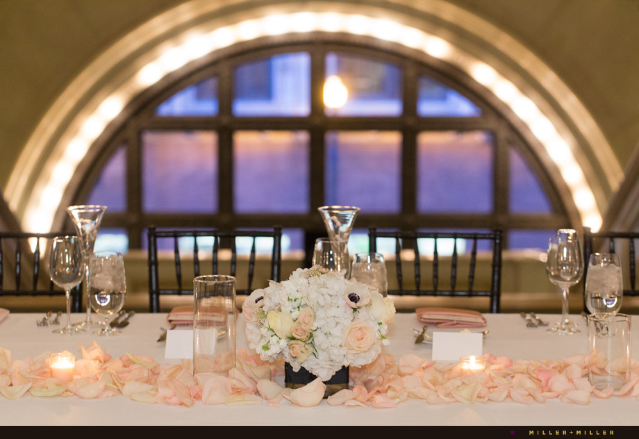 ivory pink head table
