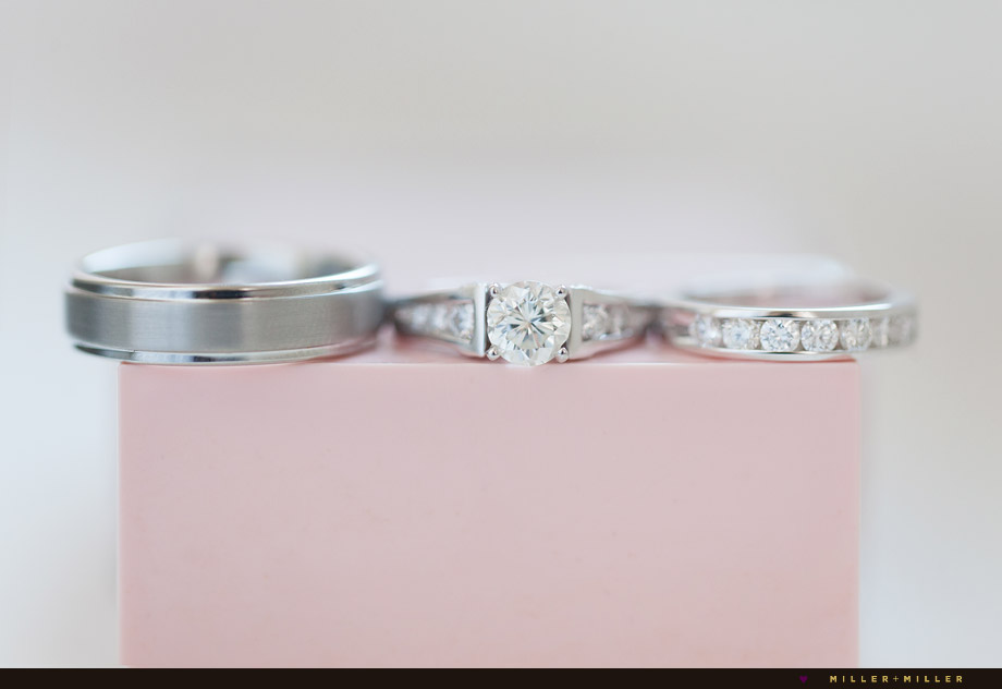 pink platinum round rings
