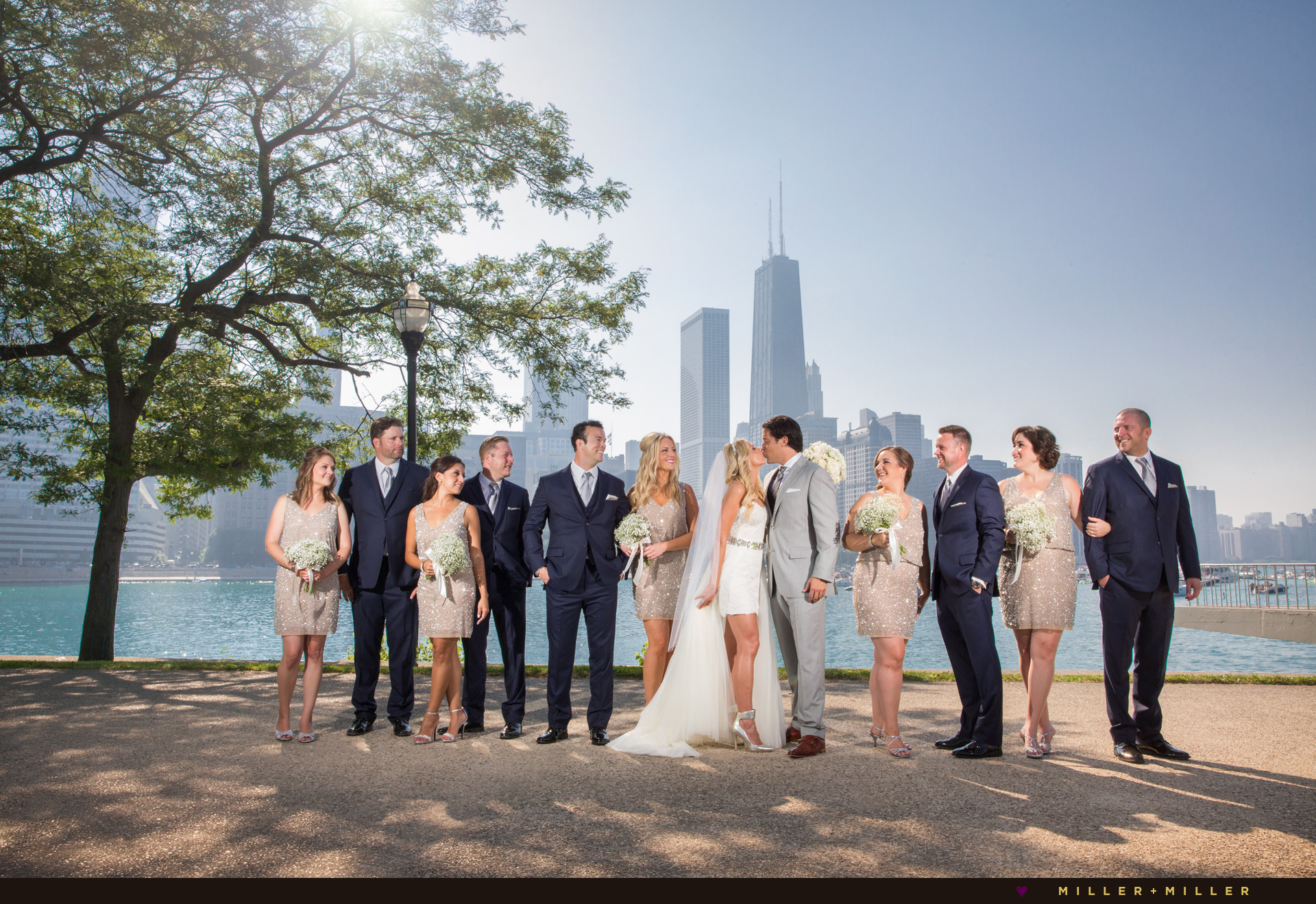 Chicago skyline wedding photos