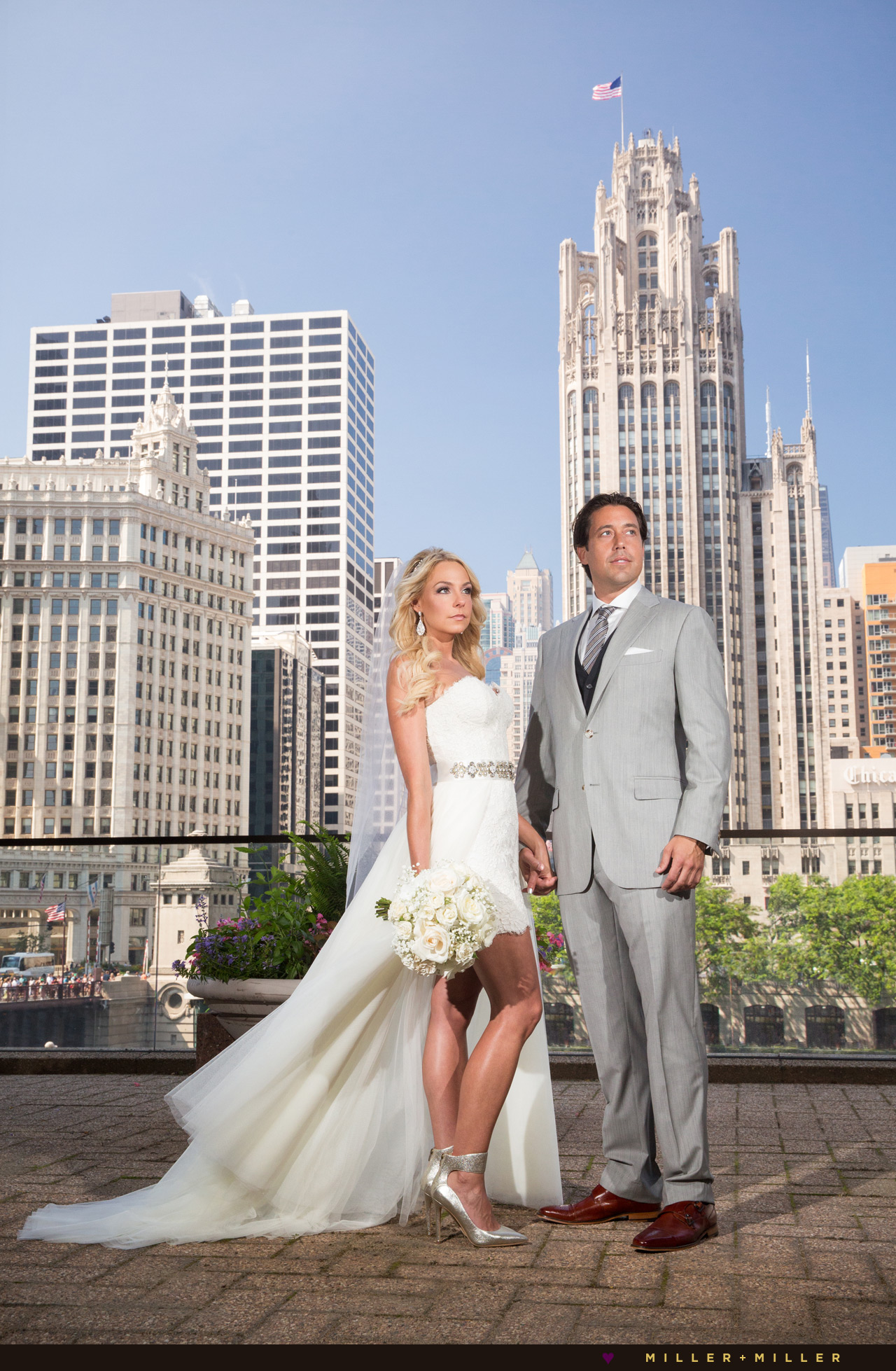 Tribune Tower Wrigley Chicago Wedding Photos