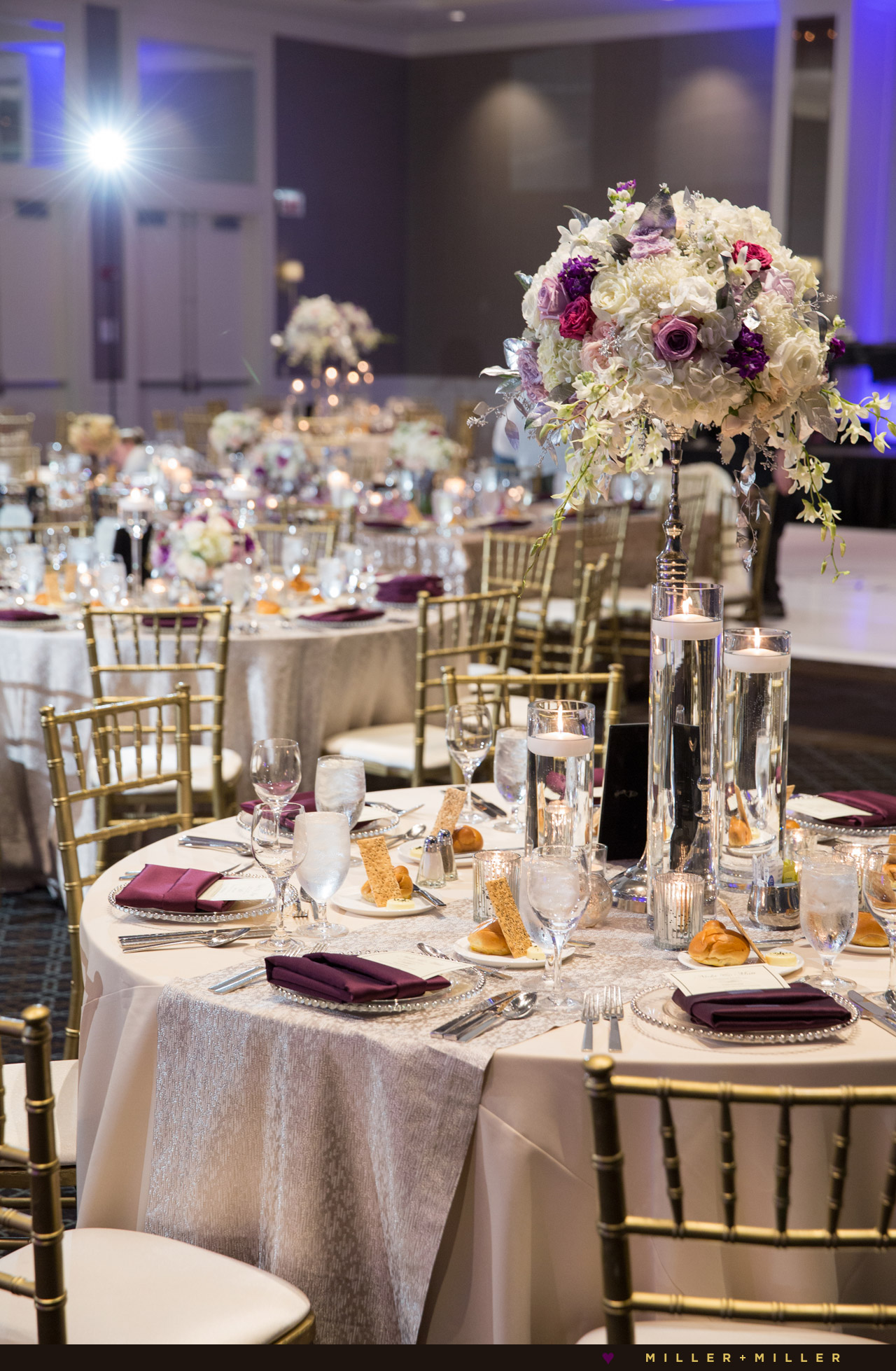 Gold purple luxury wedding