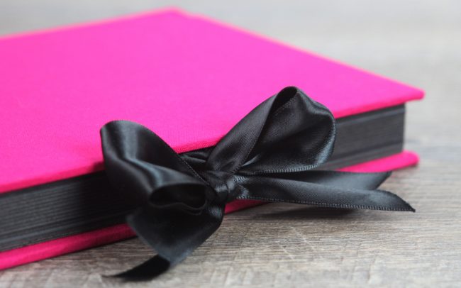 Traditional Book with Black Mats & Ribbon