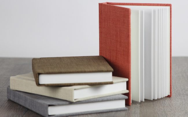 Linen Traditional Book with White Mats
